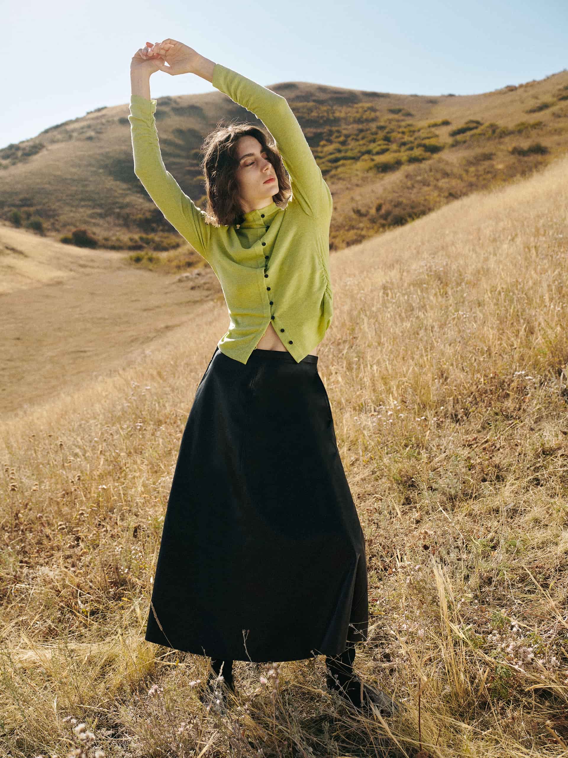 A-line PU Leather Skirt