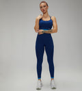Dark Blue Sport Bra and Leggings Set
