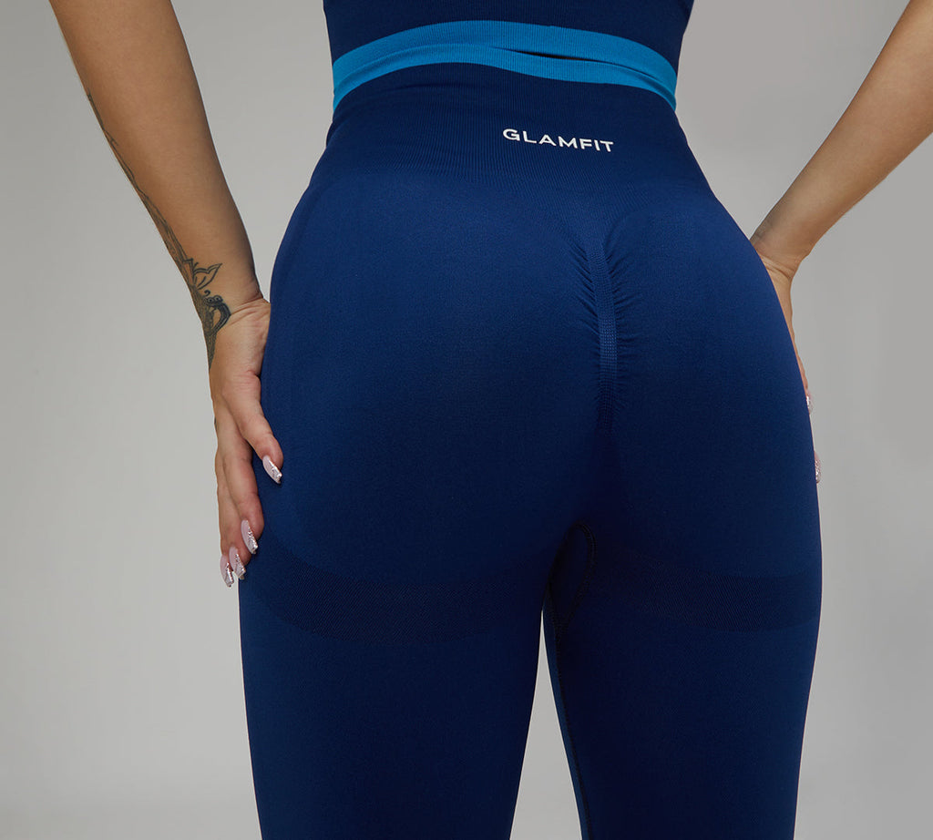 Dark Blue Sport Bra and Leggings Set
