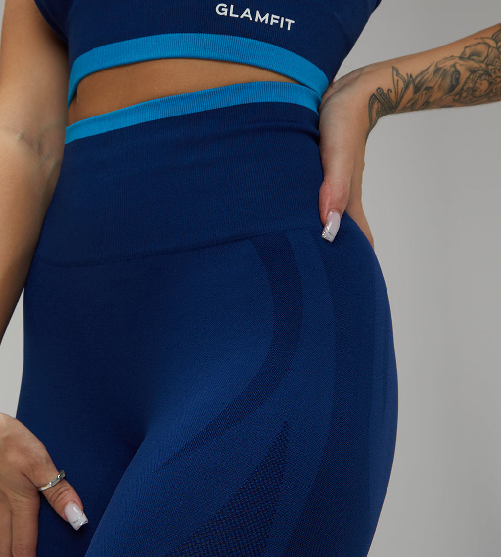 Dark Blue Sport Bra and Leggings Set