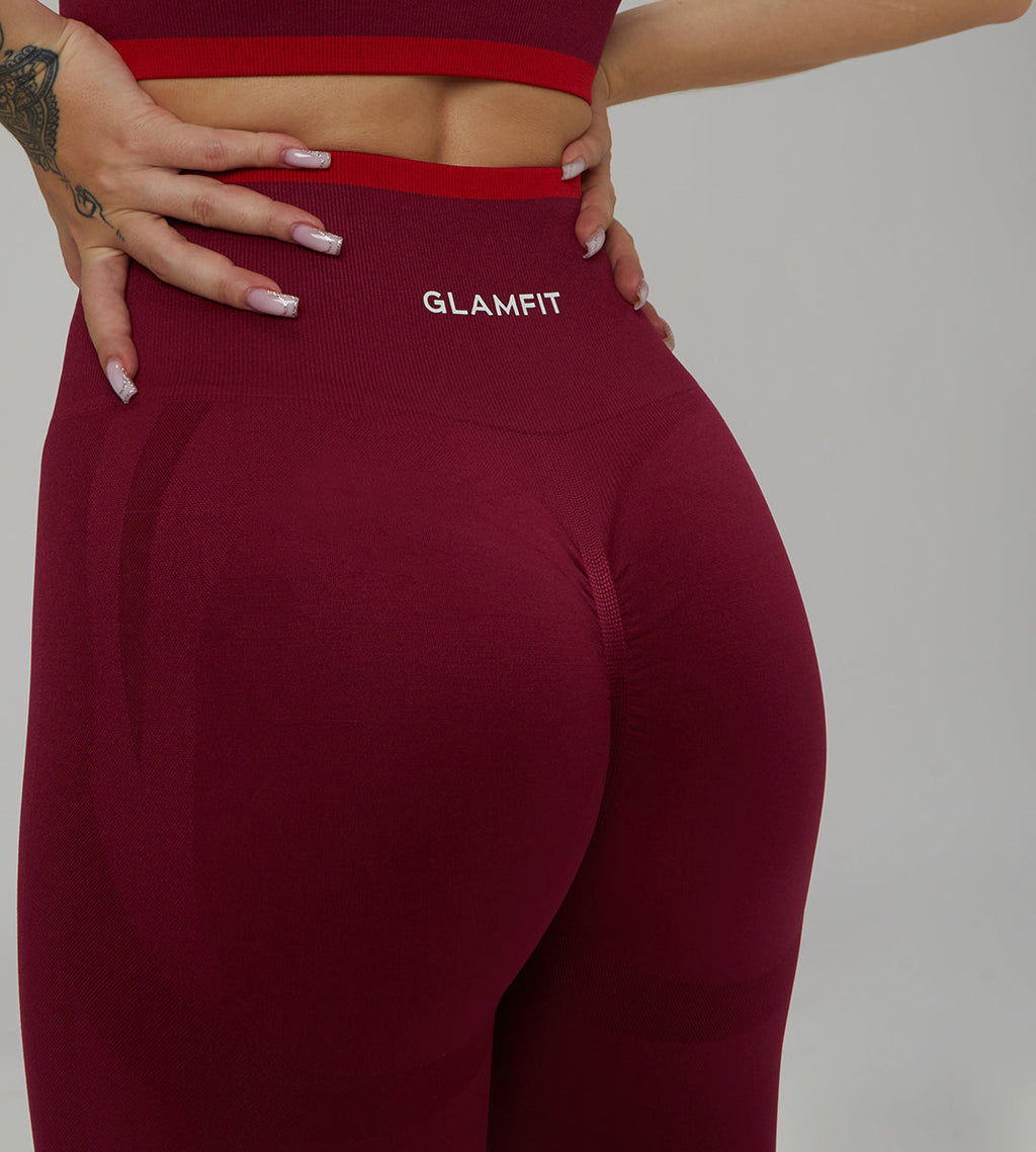 Maroon Cross Padded Sport Bra, Leggings Sets