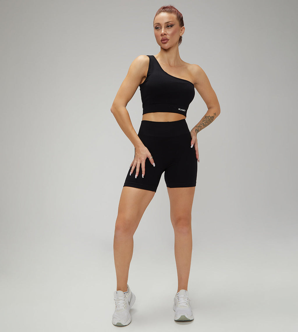 Hot Selling Ribbed Seamless High Waisted Legging, Shorts and  Padded Sportswear 5pcs Set Black + Jacket