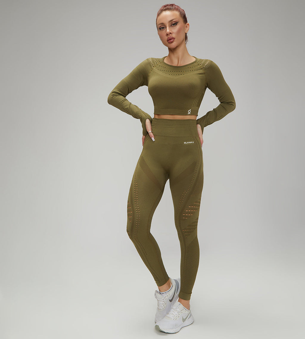 Khaki Dot Dot Long Sleeves and Leggings
