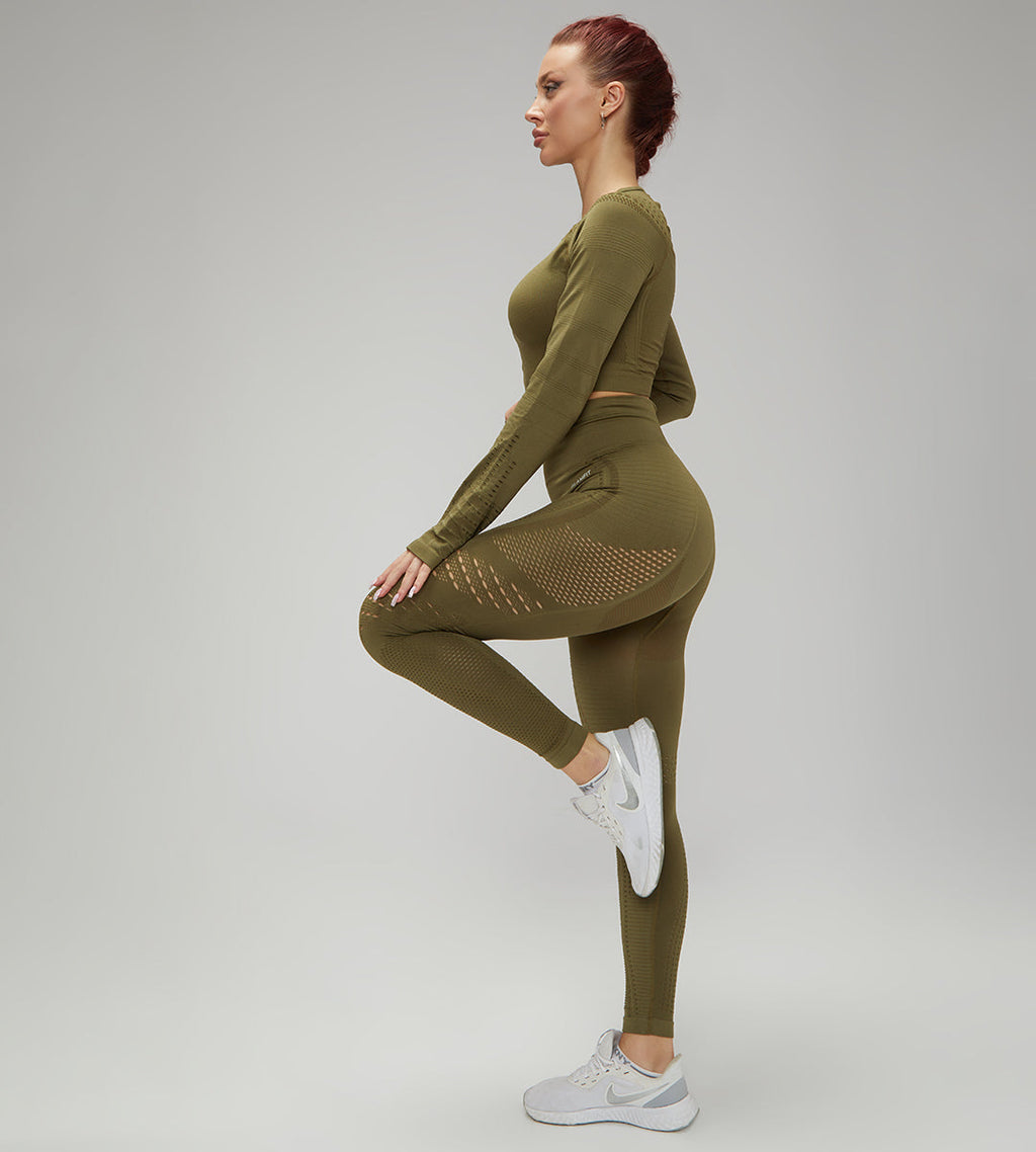 Khaki Dot Dot Long Sleeves and Leggings