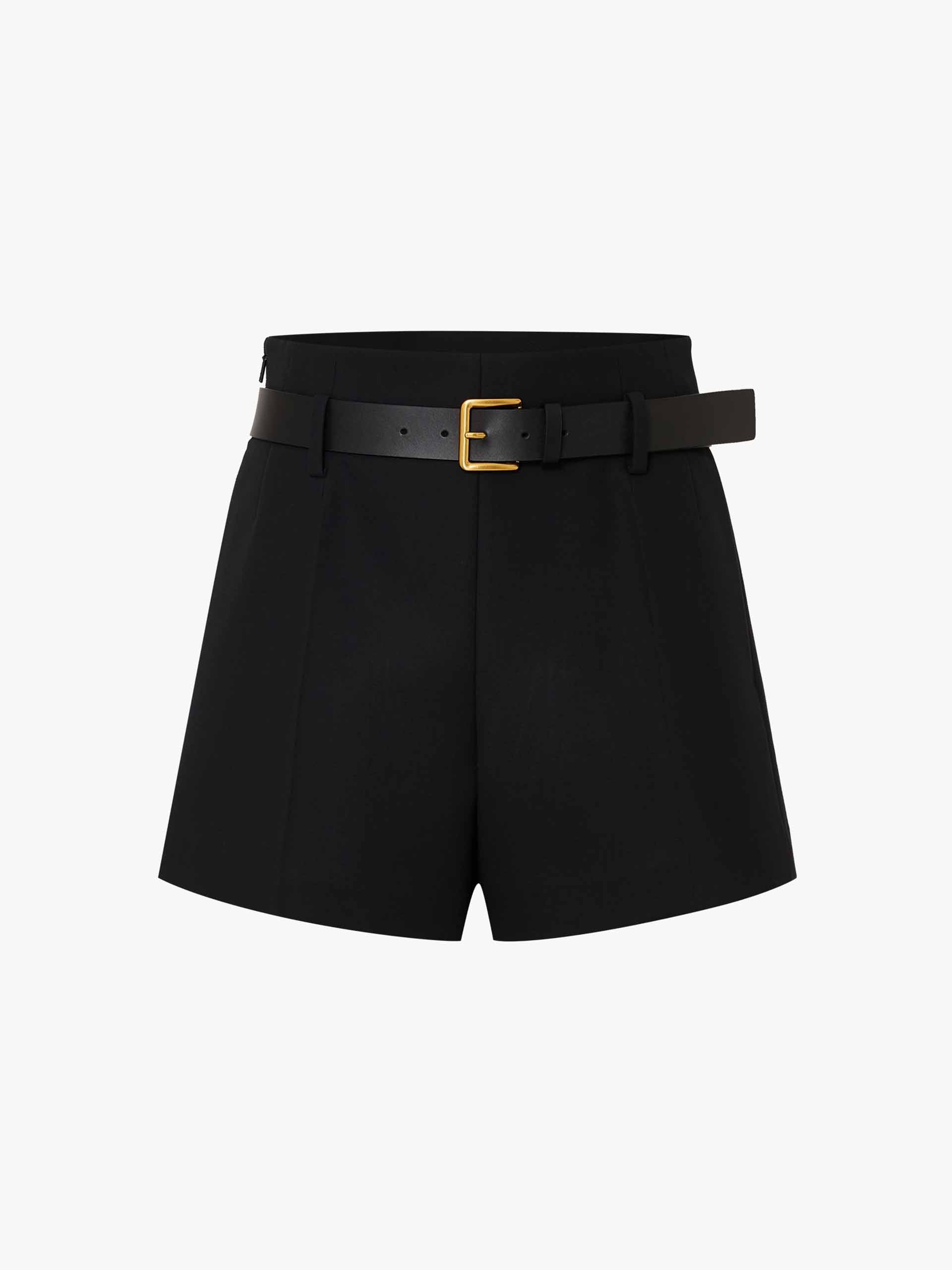 Include Belt Cotton Zipper Shorts