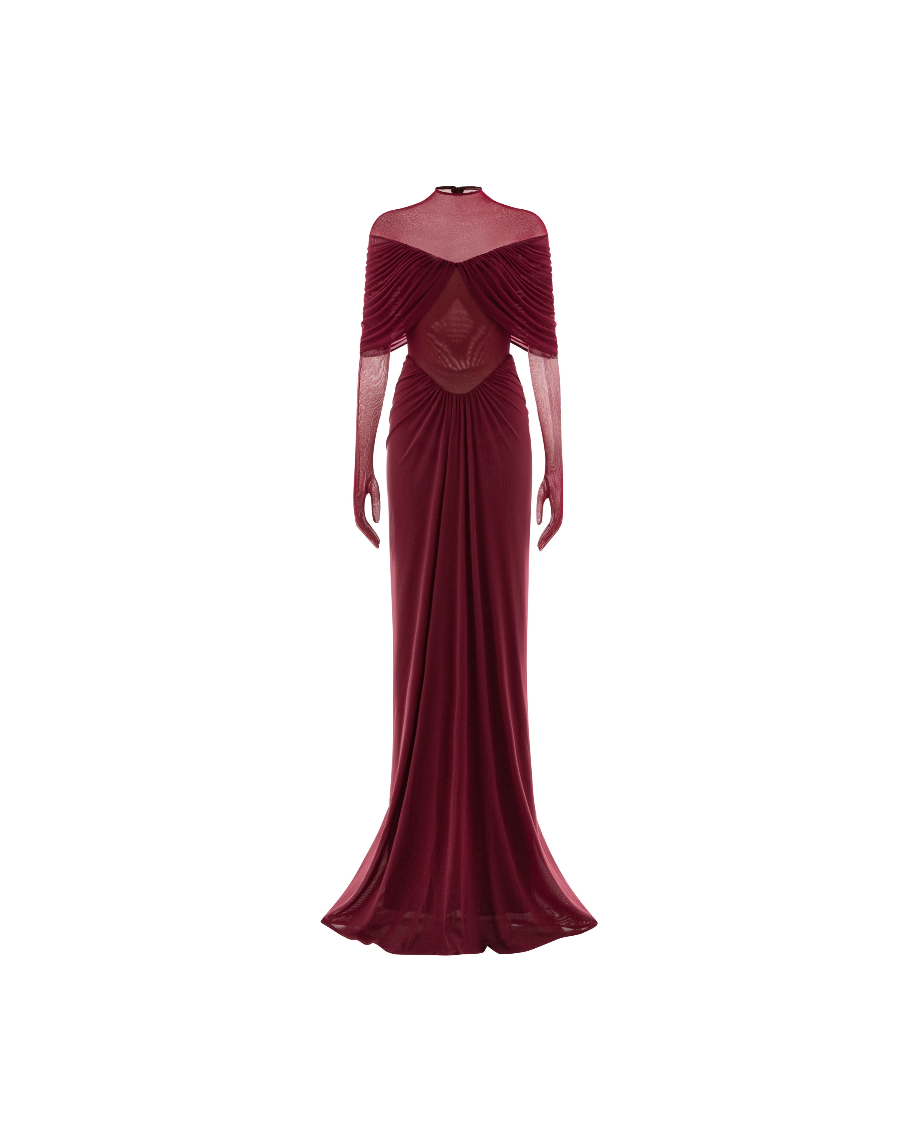 Draped Pleated Cape Dress
