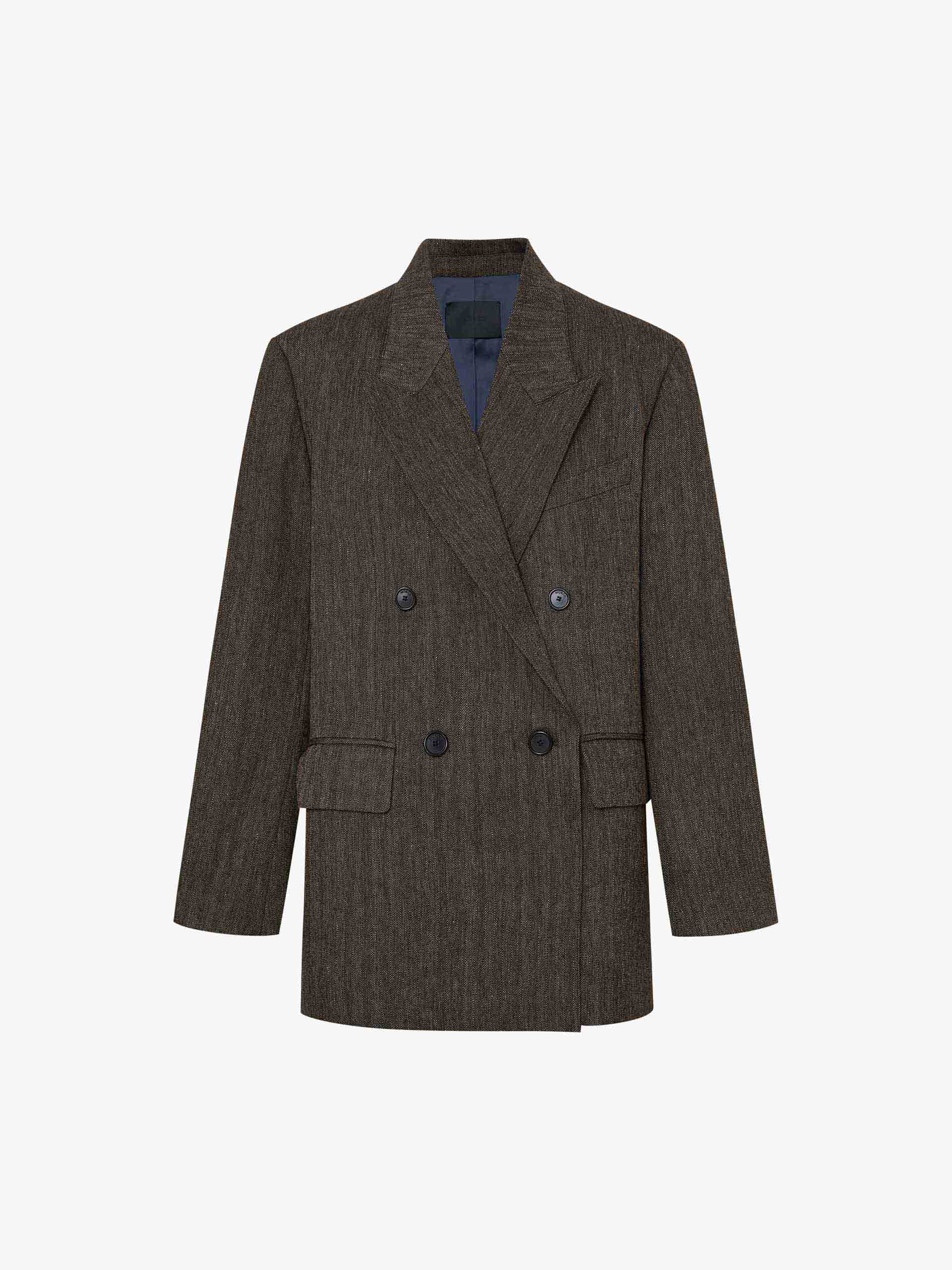 Wool Linen Oversized Blazer