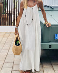 Women's Solid Color Backless Cami Dress