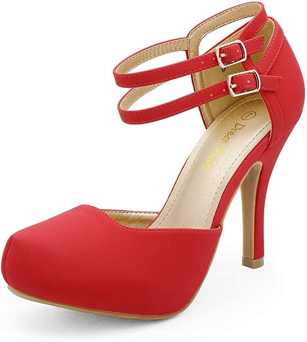 Double Ankle Strap Heel Pumps