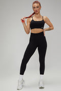 Women Casual Outfits High Waist Leggings And Sports Bra Black