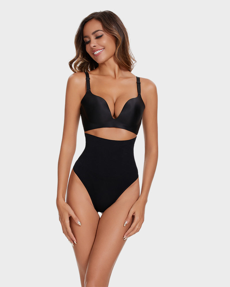 Seamless High-Waisted Shaper Thong Panty（2pcs ）