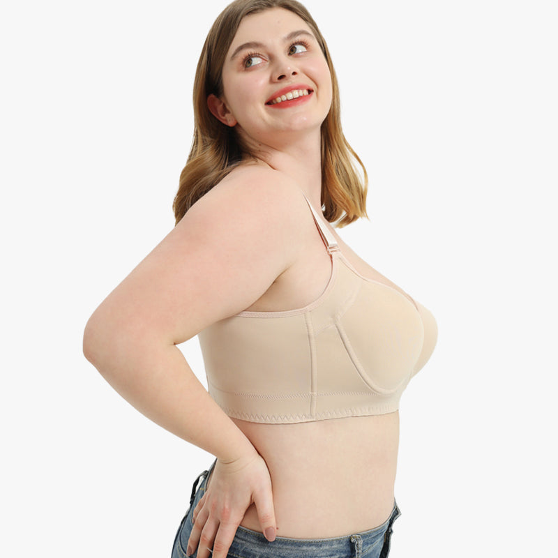 SheCurve® Smoothing Back Push-Up Enhancing Bra - Beige (2 PACK）
