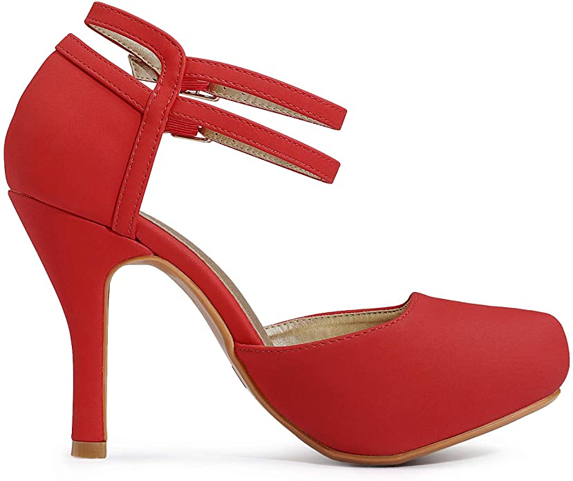 Double Ankle Strap Heel Pumps