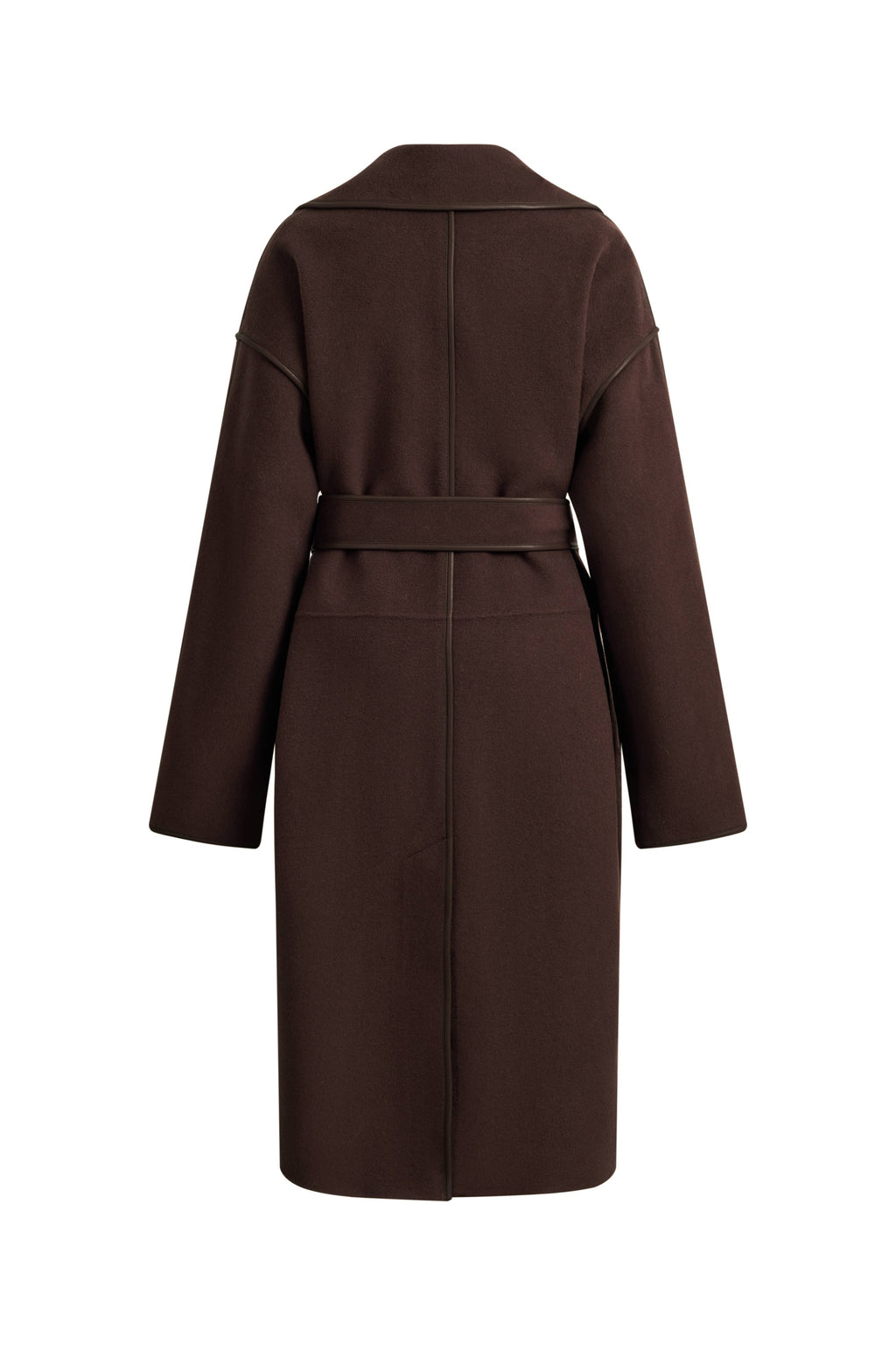 Vesta Hem Tie Lapel Wool Coat in Double-Face Merino Wool