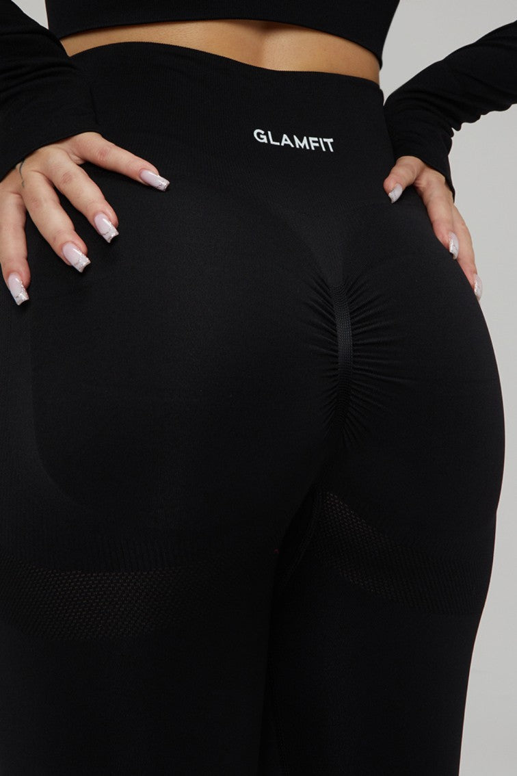 Hot Winter Spring Seamless Long Sleeve Crop Top High Waist Leggings 2psc Set