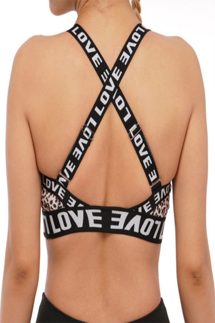 Women Seamless Workout Outfits Sport Bra And Legging Love Print