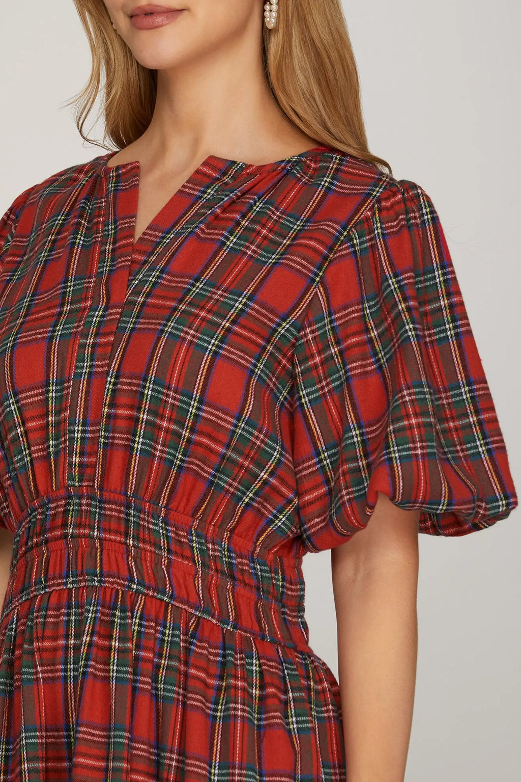 Holiday Heritage Plaid Dress - Red