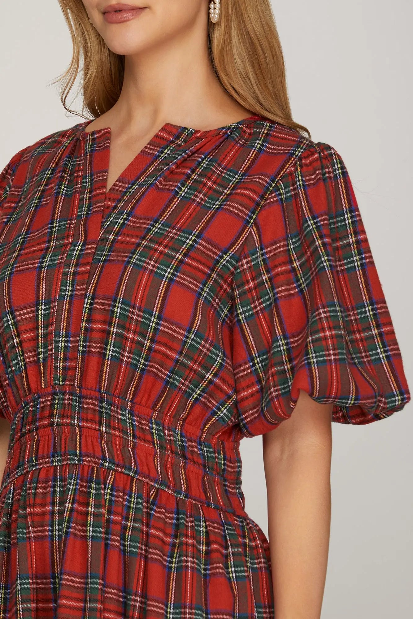 Holiday Heritage Plaid Dress - Red