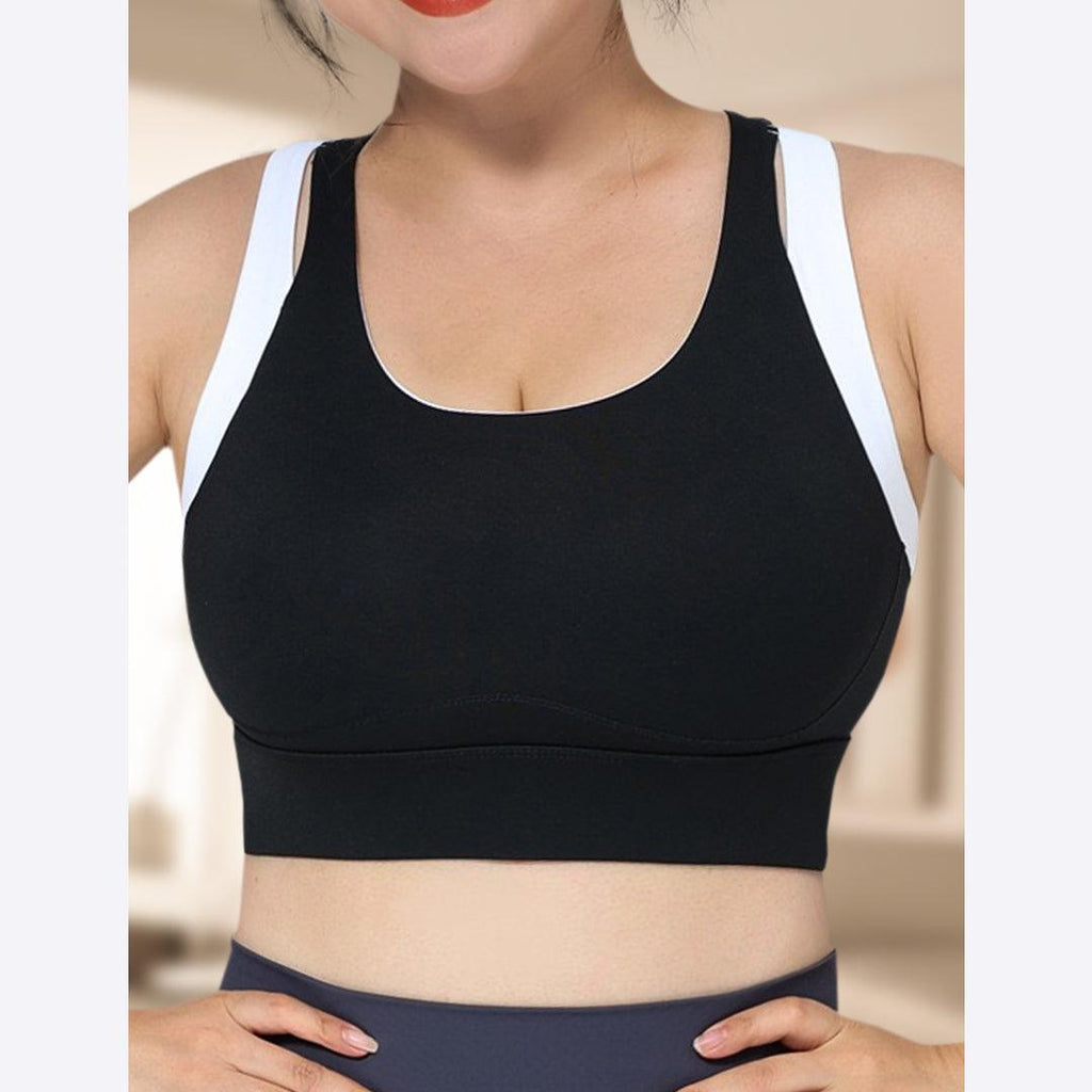 Doreen Dual-Color Racerback High-Impact Sports Bra Up to 42G
