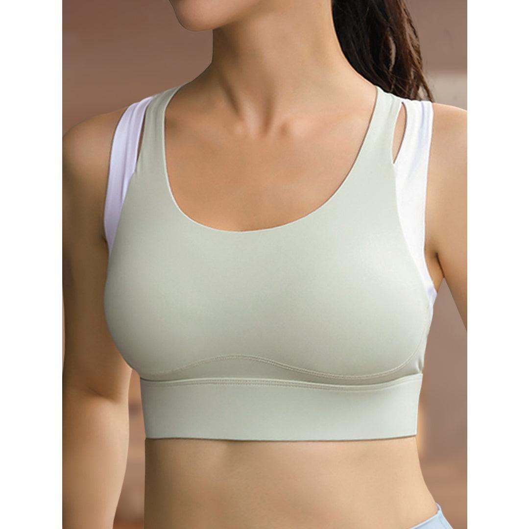 Doreen Dual-Color Racerback High-Impact Sports Bra Up to 42G