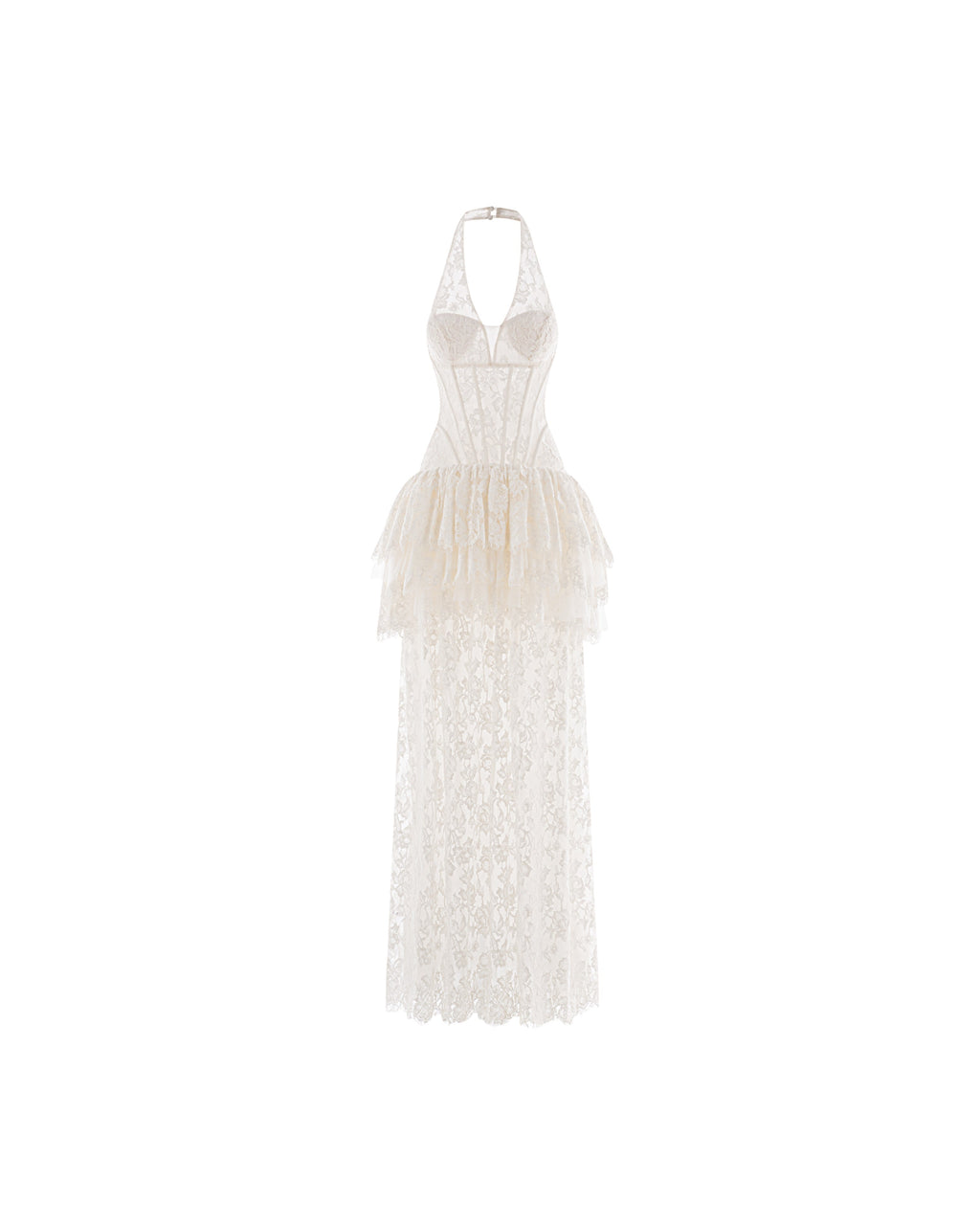 Celestine Lace Peplum Gown (Pre-Order 14 Days)