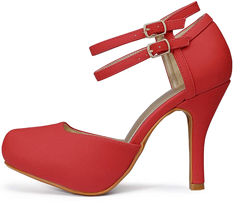 Double Ankle Strap Heel Pumps
