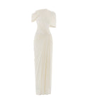 (PRE-ORDER) Draped Mesh Ruched Shoulder-Wrap Dress