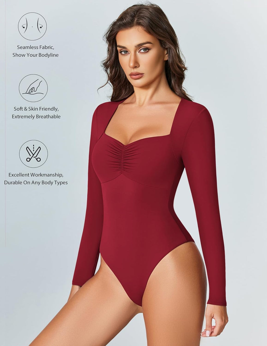 Sweetheart Neckline Bodysuit Tops