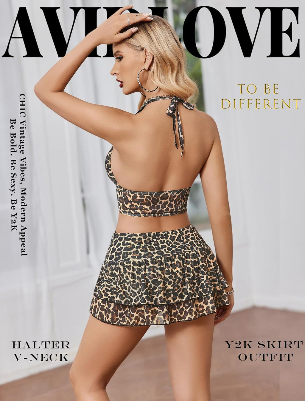 Halter Backless Tank Top Mini Skirt Set