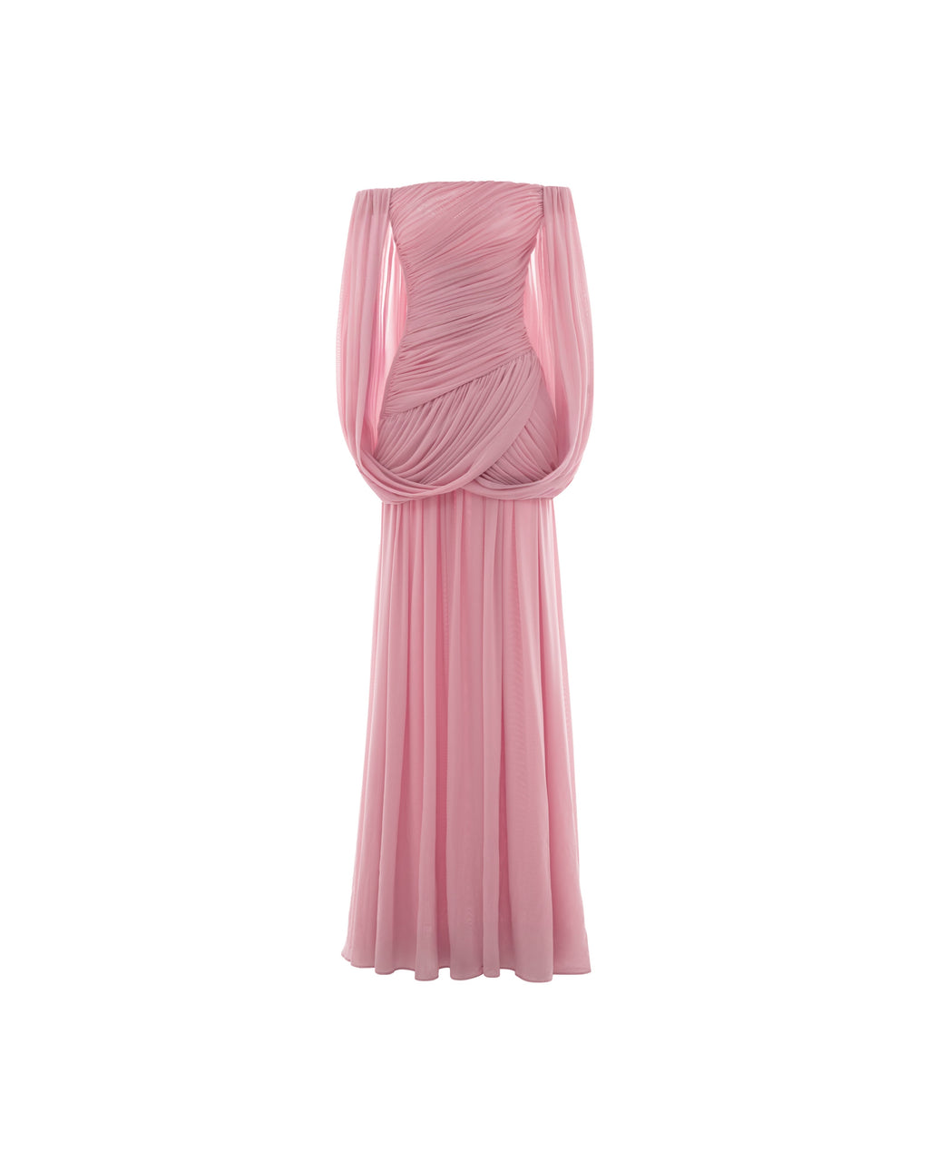 Off Shoulder Ruched Cape Dress