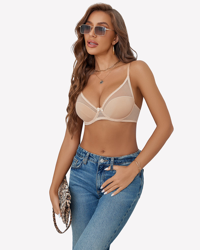 Mesh Underwire Bras Full Coverage Bra
