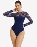 Lace Long Sleeve Bodysuit Tops
