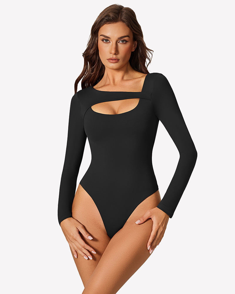 Long Sleeve Bodysuit Cutout Shapewear
