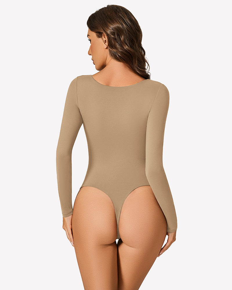 Long Sleeve Bodysuit Cutout Shapewear