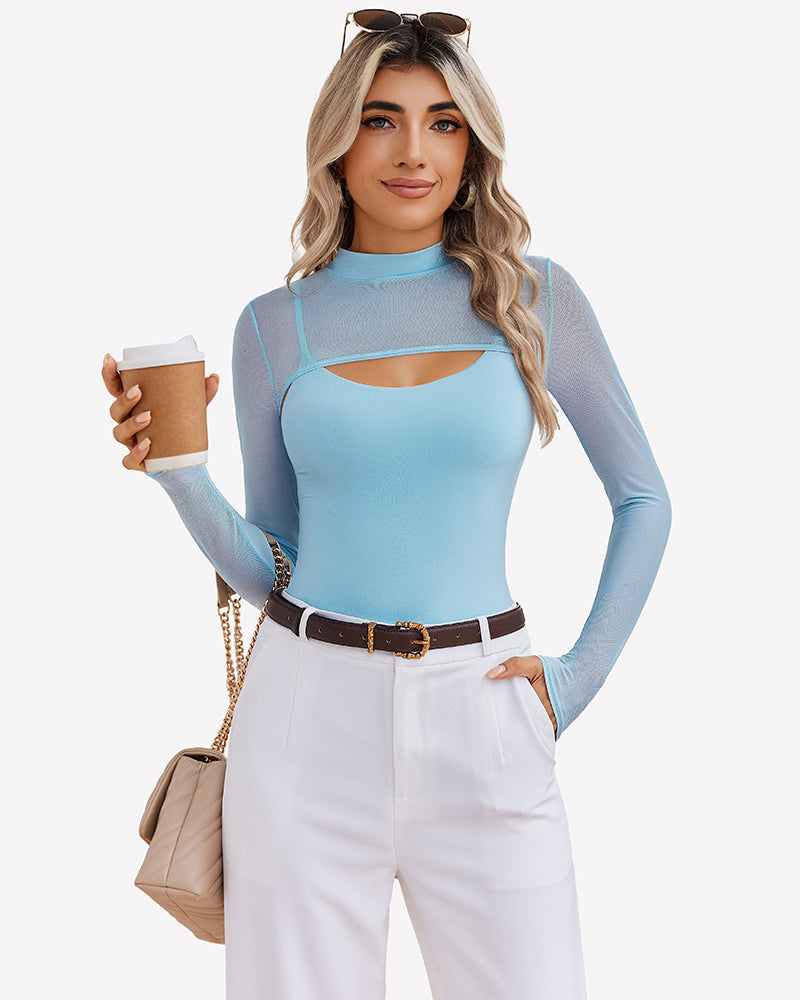 Long Sleeve Tops Bodysuits Two Piece Outfit