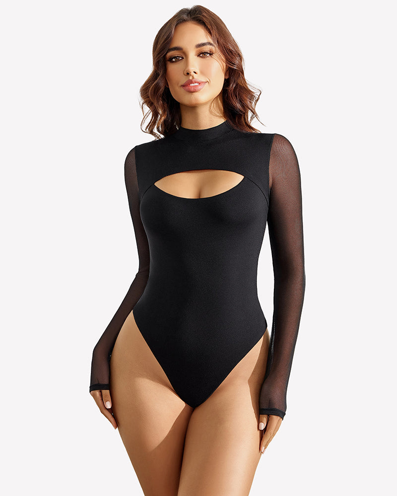 Long Sleeve Thong Bodysuit Shapewear