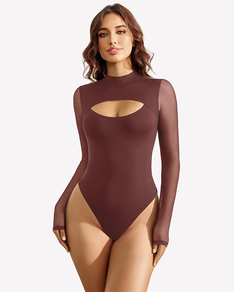 Long Sleeve Thong Bodysuit Shapewear