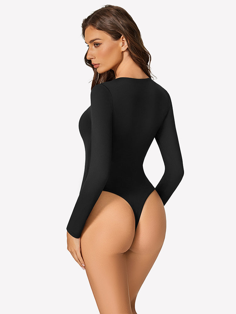 Cutout Plunge Deep V Neck Bodysuit