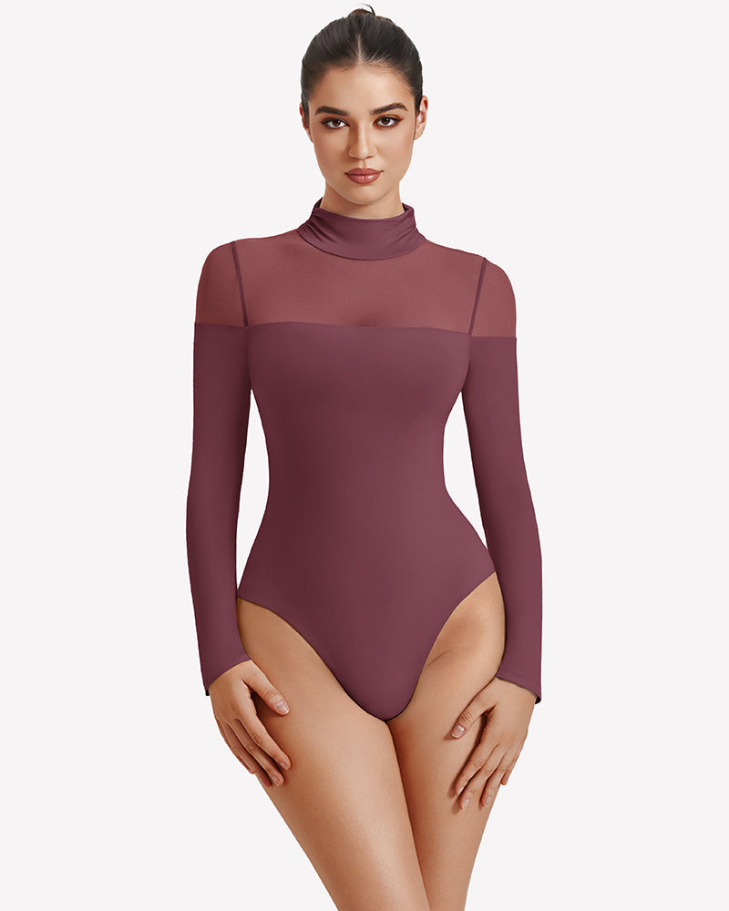 Long Sleeve Turtle Leotard Tops