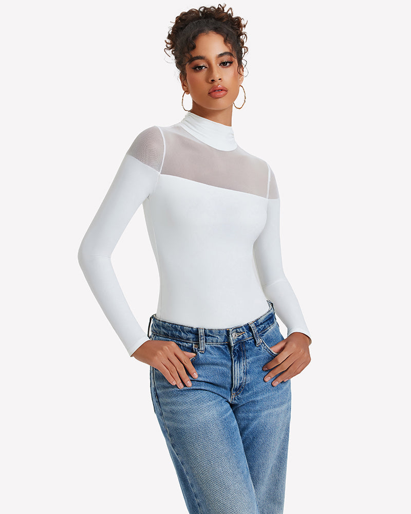 Long Sleeve Turtle Leotard Tops