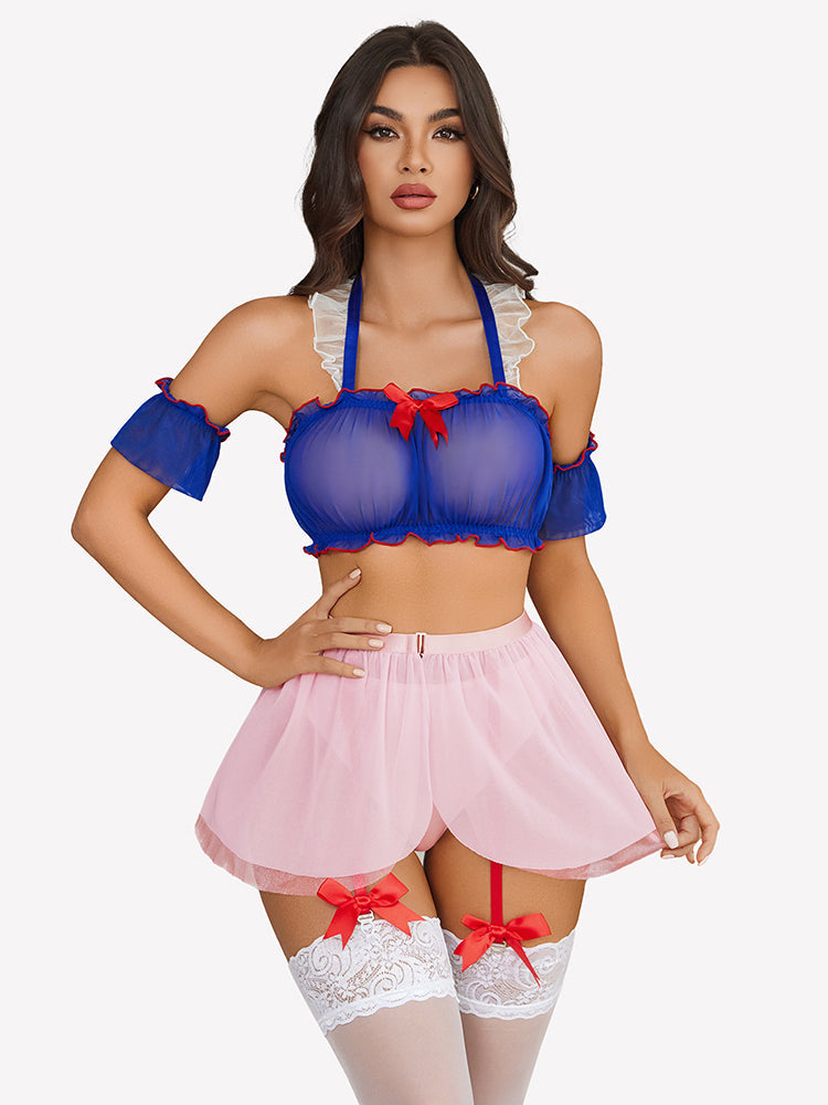 Costumes Mini Skirt Set with Garter Belt (5pack)