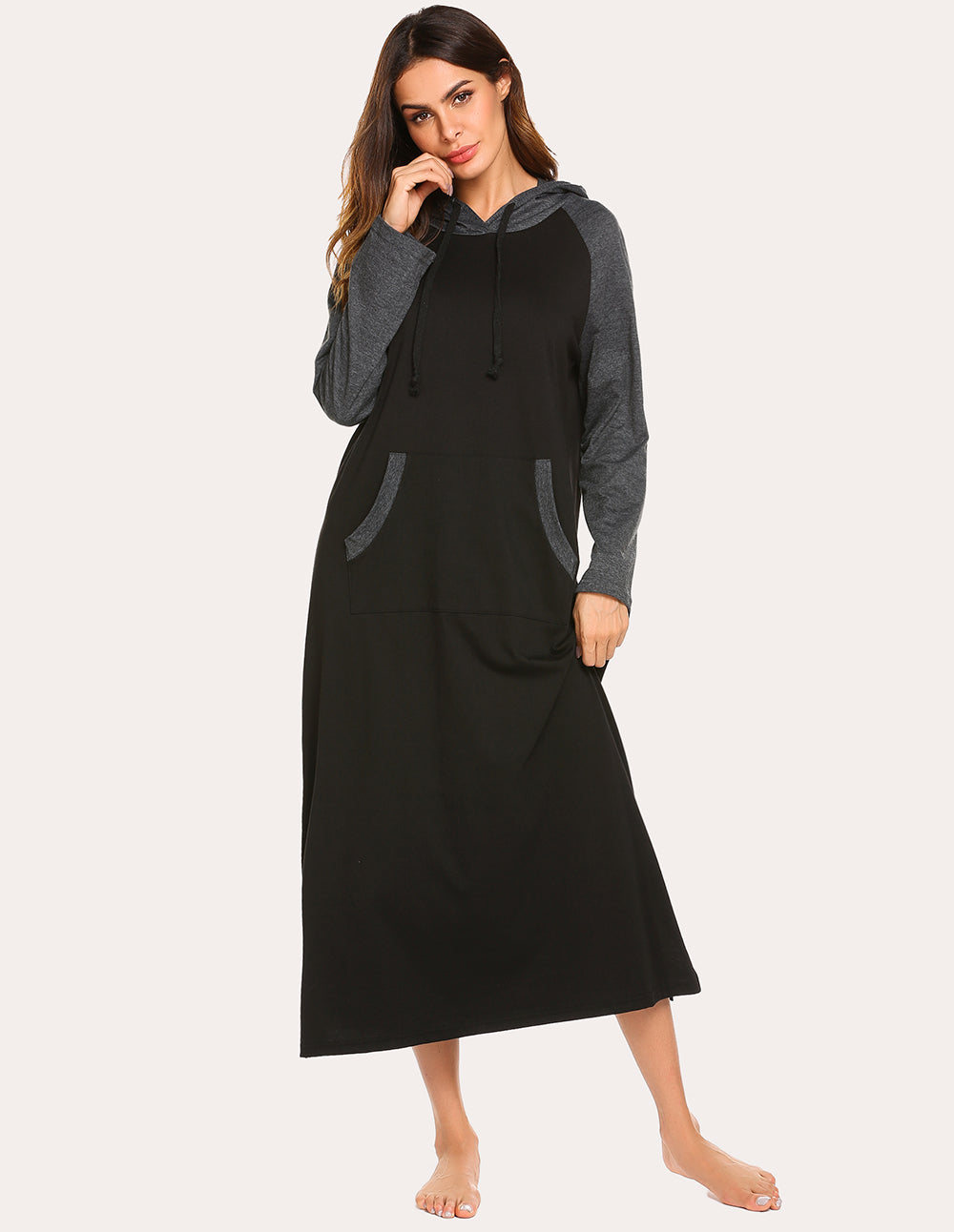 Contrast Color Hooded Nightdress (US Only)