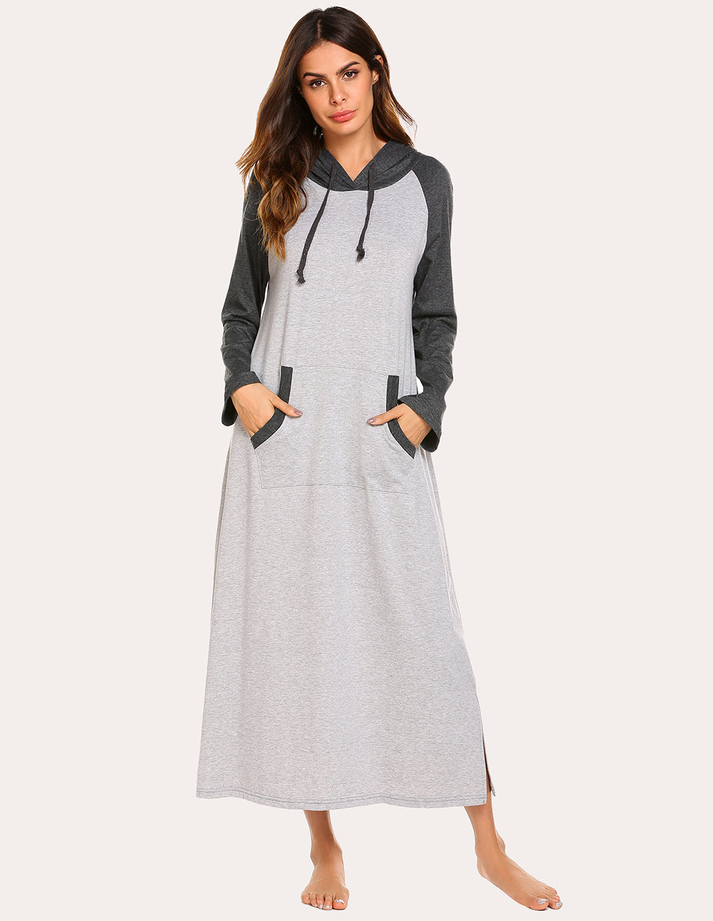 Contrast Color Hooded Nightdress (US Only)