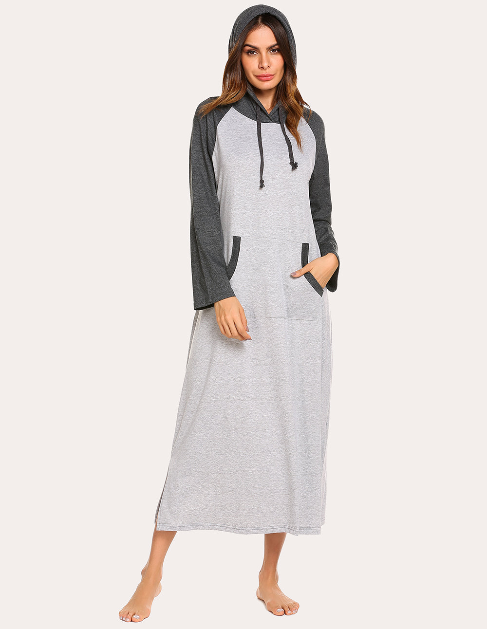 Contrast Color Hooded Nightdress (US Only)