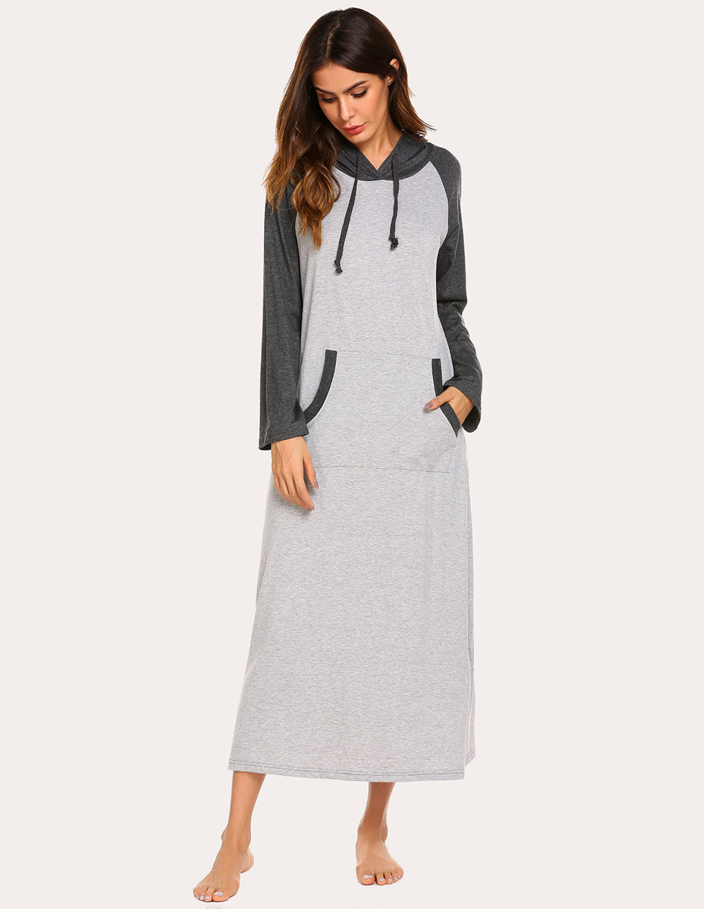 Contrast Color Hooded Nightdress (US Only)