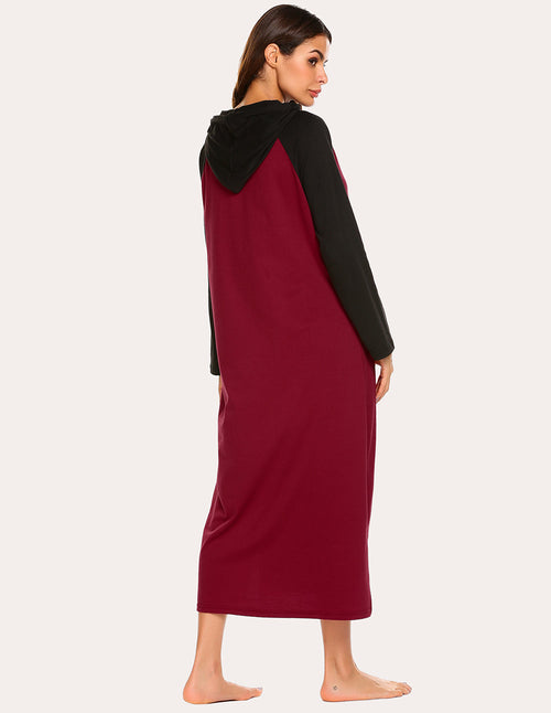 Contrast Color Hooded Nightdress (US Only)