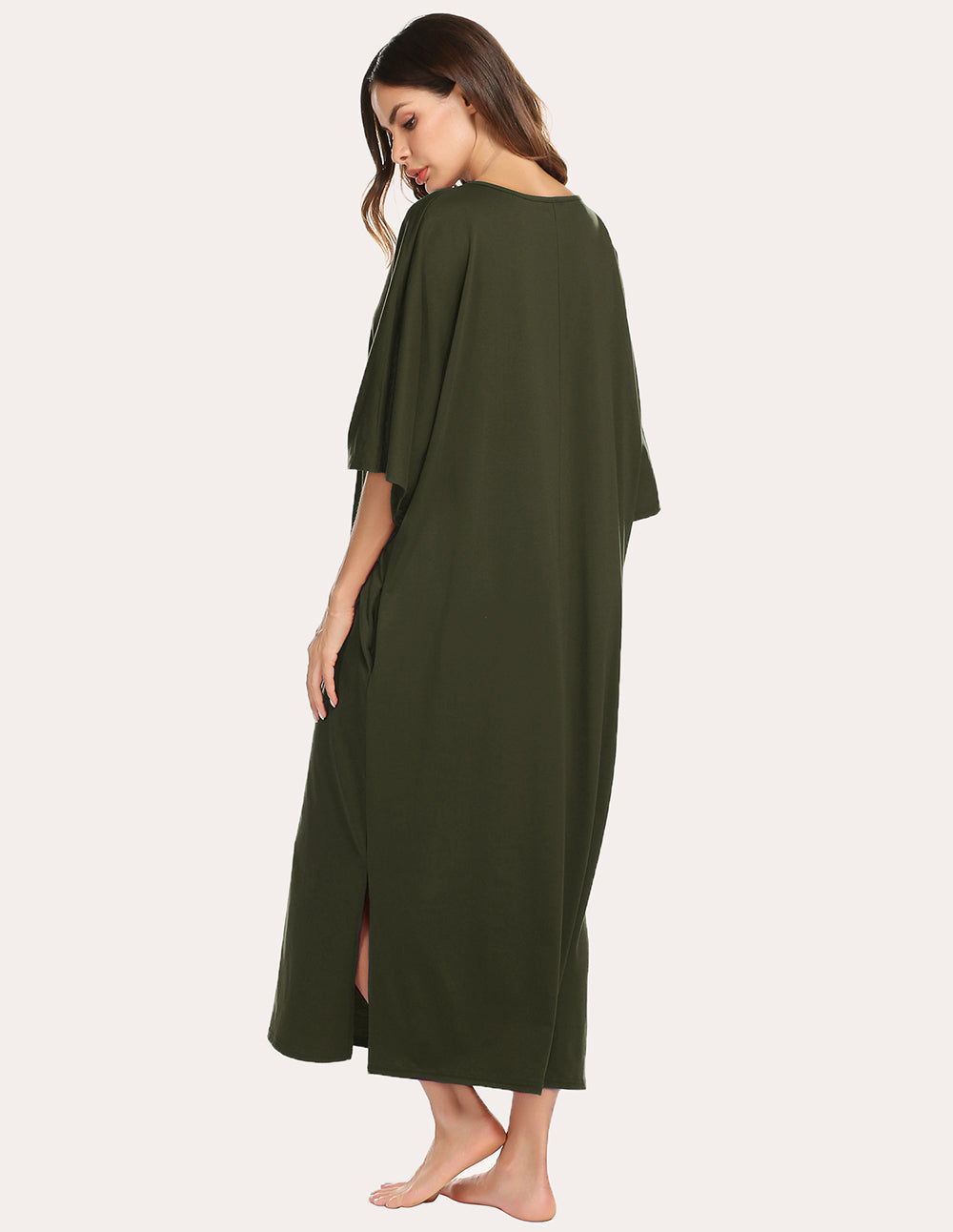 Ekouaer Oversized Split Hem Nightdress (US Only)