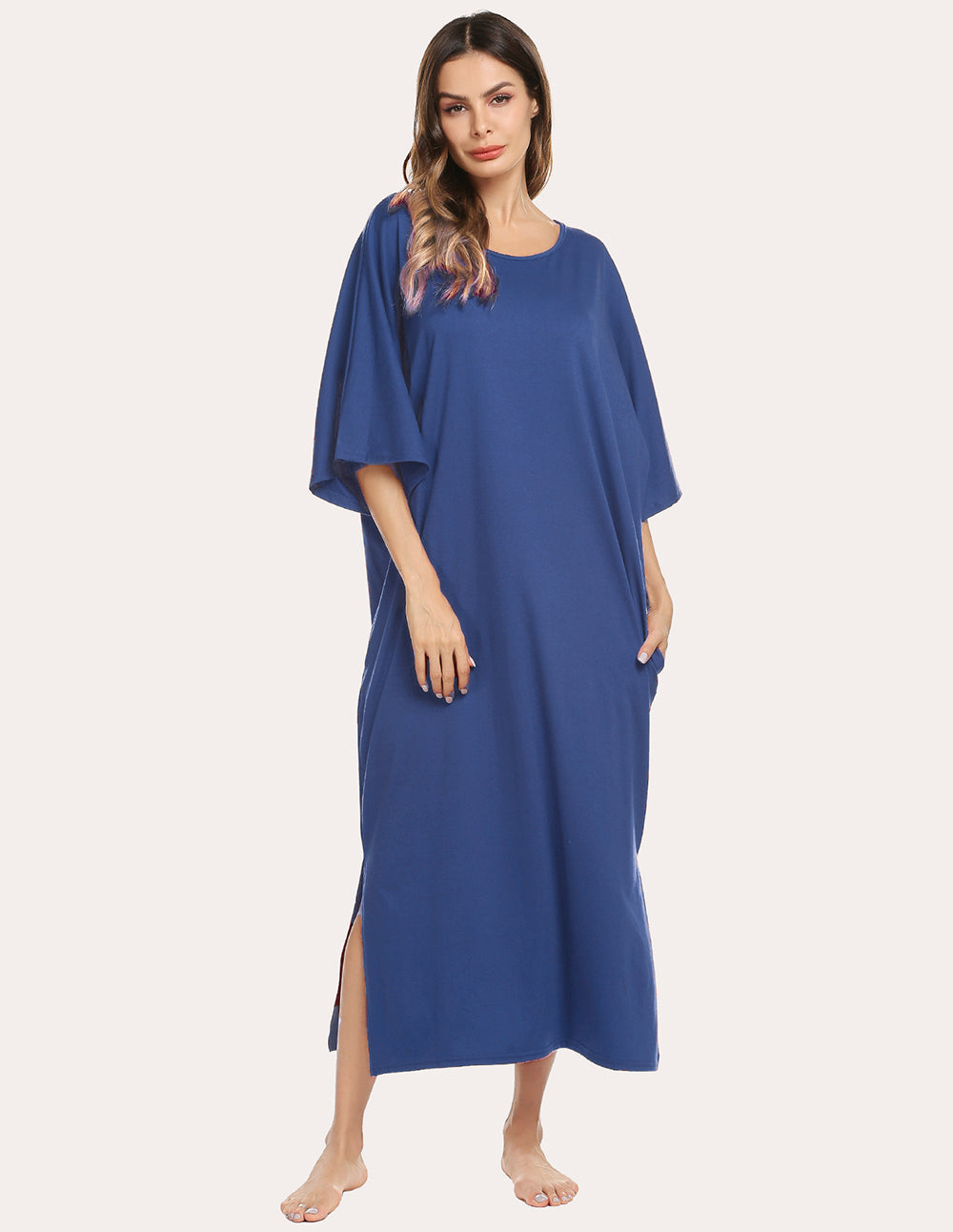 Ekouaer Oversized Split Hem Nightdress (US Only)
