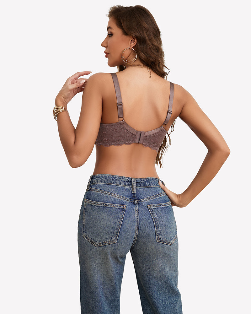 Lifting Lace Underwire Bra for Large Bust