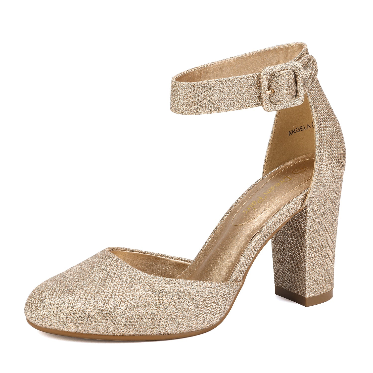Round Toe Chunky Heel Pumps